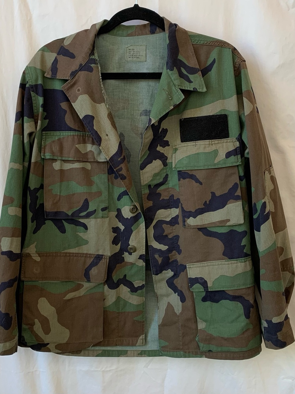 US Military BDU Woodland Camouflage Field Jacket Size Small